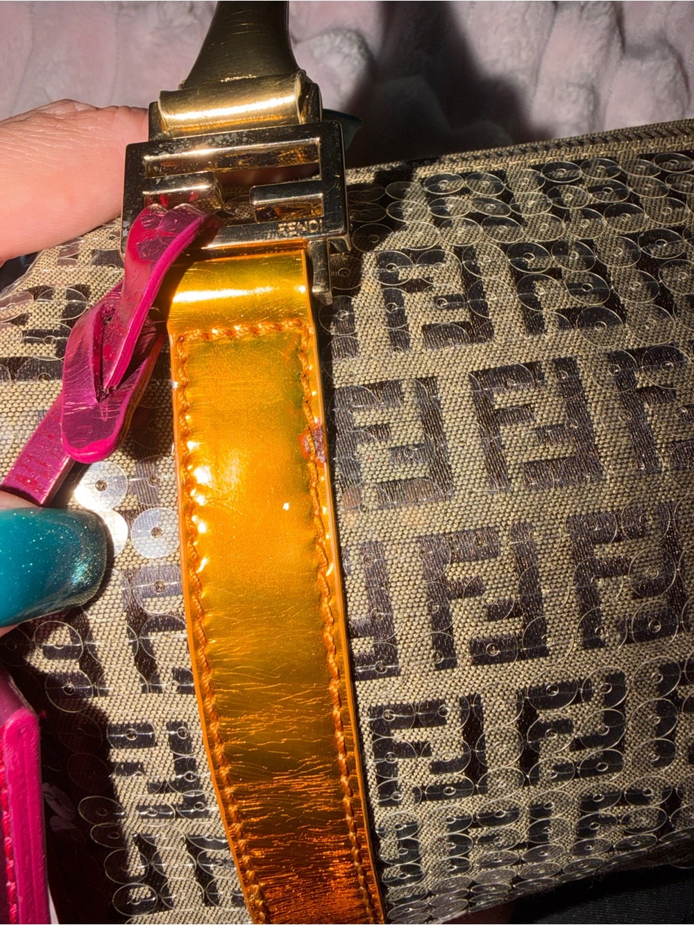Zucchino Sequin-Embellished Bauletto Boston Bag - Picture 9 of 13